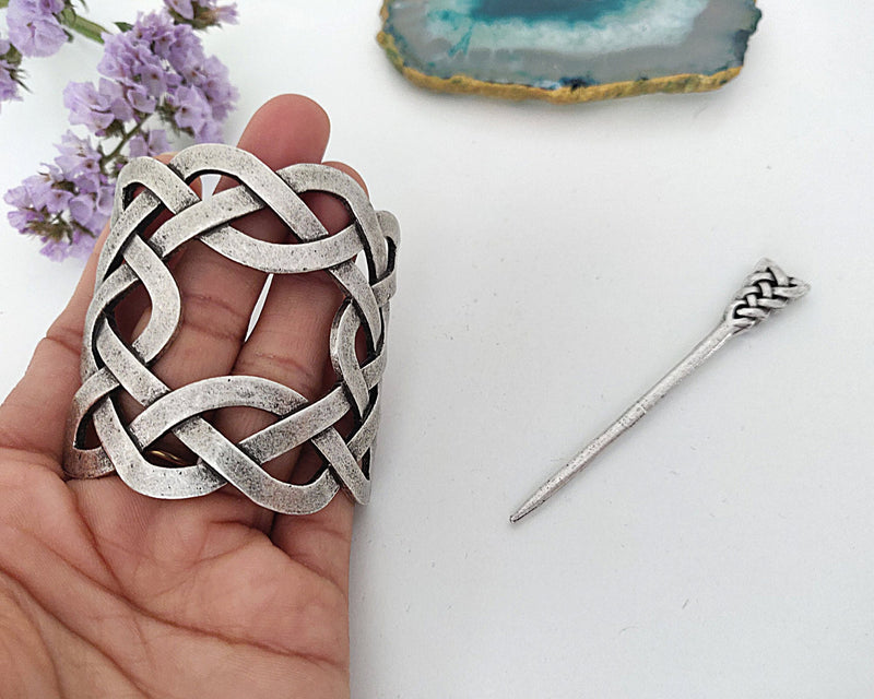 Viking Style Celtic Knot Hair Pin | Handcrafted Norse-inspired Hair Accessory