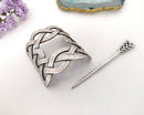Viking Style Celtic Knot Hair Pin | Handcrafted Norse-inspired Hair Accessory