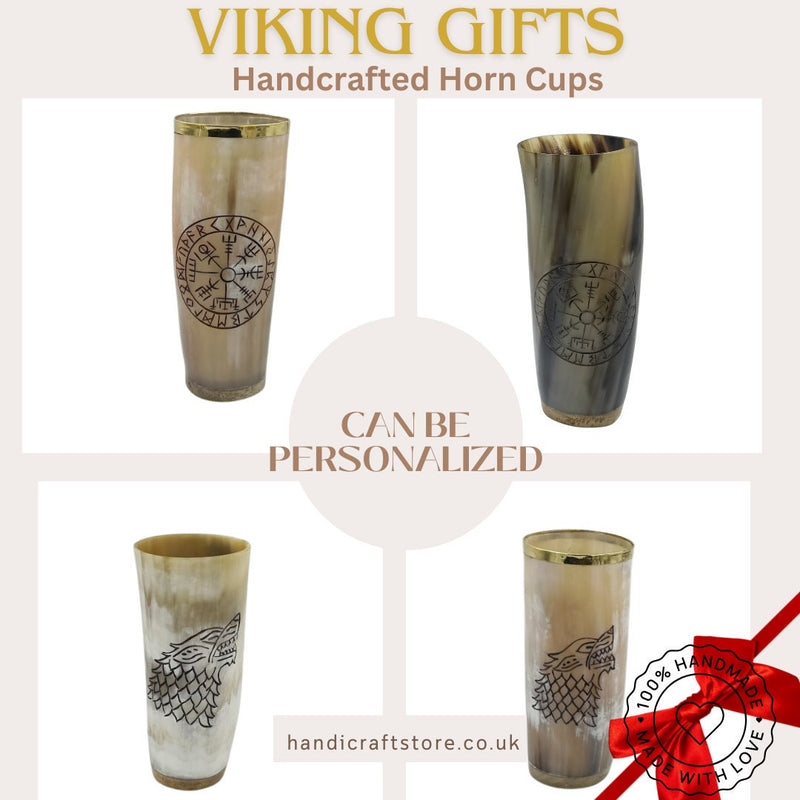 Handcrafted Viking Horn Cups: Unique Wedding Gifts, Unique Personalized Barware