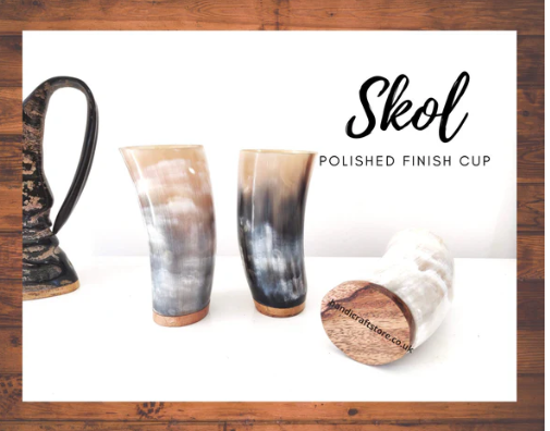 Viking Horn Cup set, Smooth finish, Viking Drinking Vessels, beer wine ale cup - Custom order
