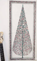 Indian Hand Made Pattachitra Painting on Tussar Silk Cloth Unframed Famous Indian Tradional Art - Tree Of Life