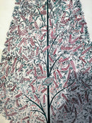 Indian Hand Made Pattachitra Painting on Tussar Silk Cloth Unframed Famous Indian Tradional Art - Tree Of Life