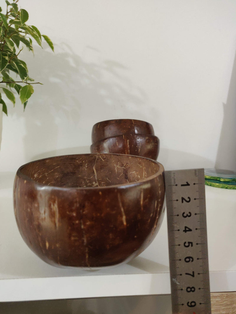 Set of 2 Handmade Coconut Bowls with Spoons, vegan, organic, sustainable, gifts