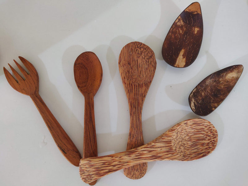 Set of 2 Handmade Coconut Bowls with Spoons, vegan, organic, sustainable, gifts