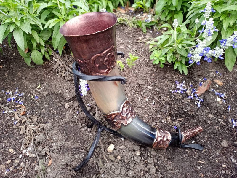Ornamental Large Viking Horn(12"- 15") with Stand,Game of thrones,wedding gifts
