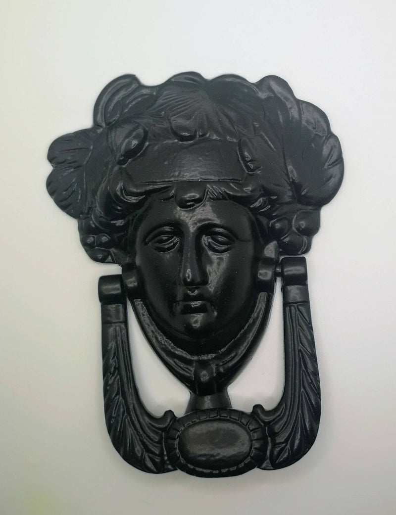 Handmade Victorian Lady Head Door Knocker, Iron door knocker