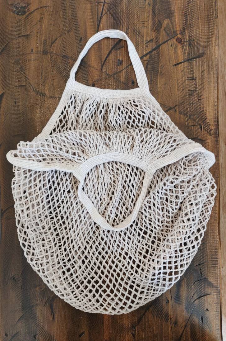 Organic Cotton Mesh Net String Reusable Shopping Bag - Zero Waste, Grocery Bag