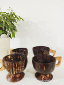 Handmade Coconut Tea Cup Set – Eco-Friendly Coconut Cups Gift Set | Vegan Christmas Gift