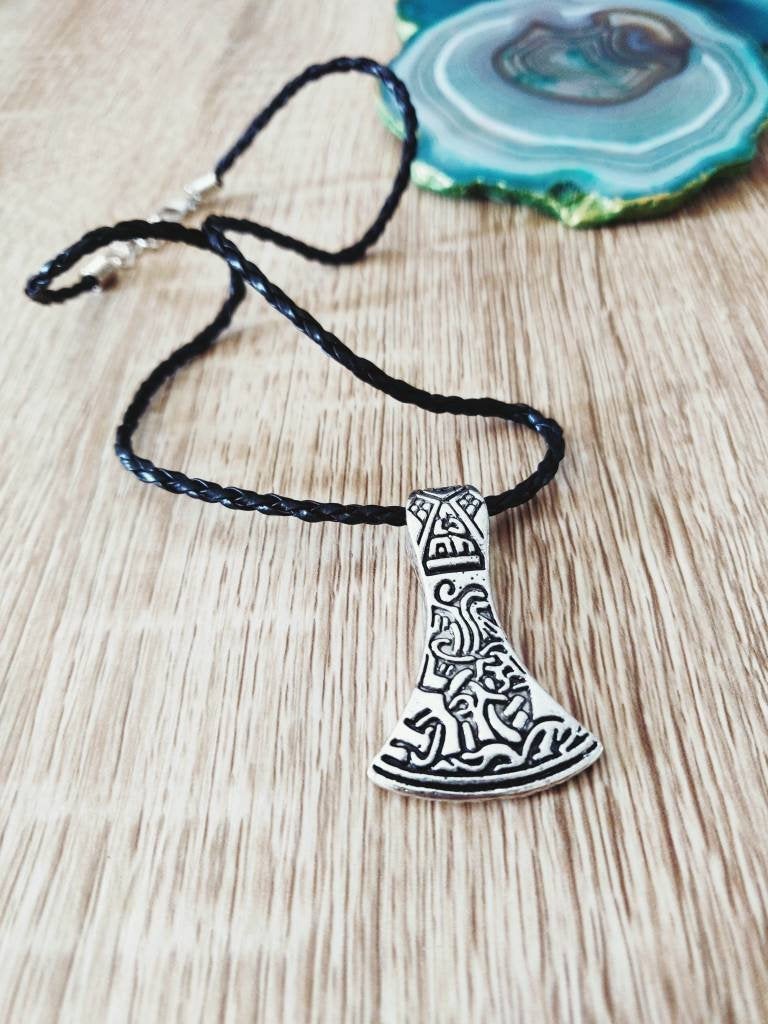 Viking Axe Pendant Necklace, Viking Jewelry