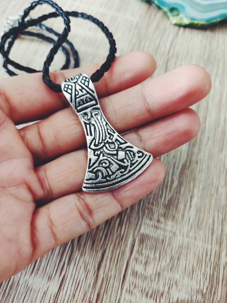 Viking Axe Pendant Necklace, Viking Jewelry