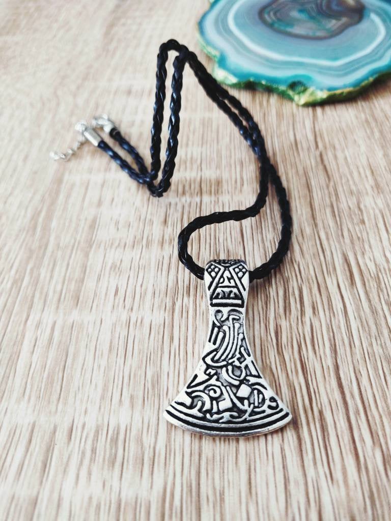 Viking Axe Pendant Necklace, Viking Jewelry