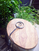 Viking Celtic Spiral Pendant Necklace, Hand-Forged Iron Style Adjustable Cord