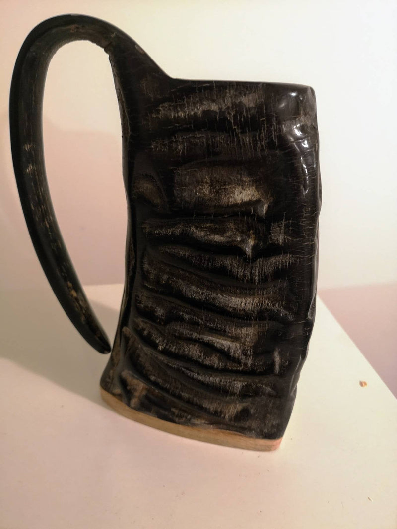 Natural Horn Mug, Hand Made Viking Drinking buffalo Horn Mug, Groomsmen gift