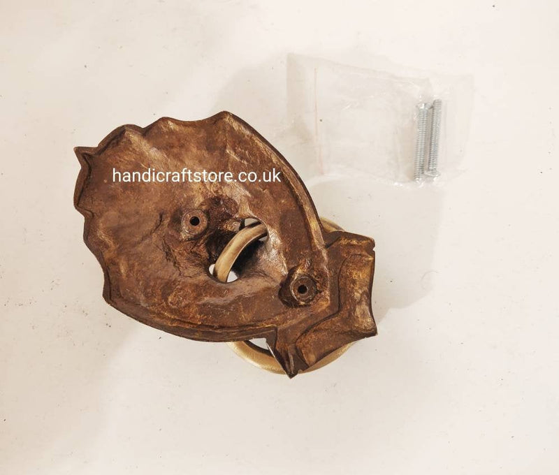 Aged Handmade Victorian Lion Brass Door Knocker