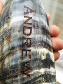 Personalised on horn Natural Finish Ox Horn Viking Drinking Cup