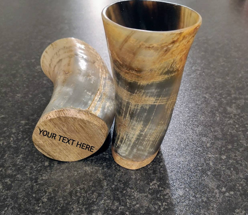 Real Handmade Ox Horn Viking Drinking Cups with natural finish