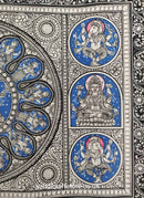 Indian Hand Made Pattachitra Painting on Tussar Silk Cloth Unframed Famous Indian Traditional Art - Lord Ganesha