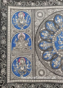 Indian Hand Made Pattachitra Painting on Tussar Silk Cloth Unframed Famous Indian Traditional Art - Lord Ganesha