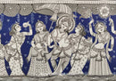 Indian Hand Made Pattachitra Painting on Tussar Silk Cloth Unframed Famous Indian Tradional Art - Krisna Radha