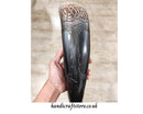 Hand Carved Viking Drinking Horn with Iron Stand - Irminsul