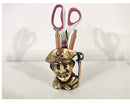 Pirate Head Pen Stand - Unique Gifts, Brass Pirate Head Pen Stand