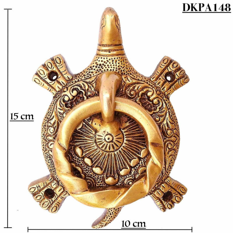 Aged Handmade Turtle Brass Door Knocker, Brass Tortoise door knocker