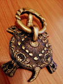 Aged Handmade Turtle Brass Door Knocker, Brass Tortoise door knocker