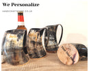Set of Small Viking horn Mugs (10-15 Oz), Personalized Mugs