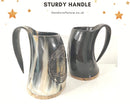 Hand Carved Viking Drinking Horn Mug/Tankard, Odin's Horn