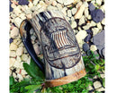 Handmade Carved Viking Drinking Horn Mug/Tankard, Viking Ship Tankard