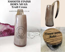 Real Horn mug, Personalized Viking Horn Mug - Trolls Cross, Polished Horn mug