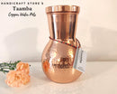 Copper Water Pot, Bulb design hammered Copper Water Pot with cup