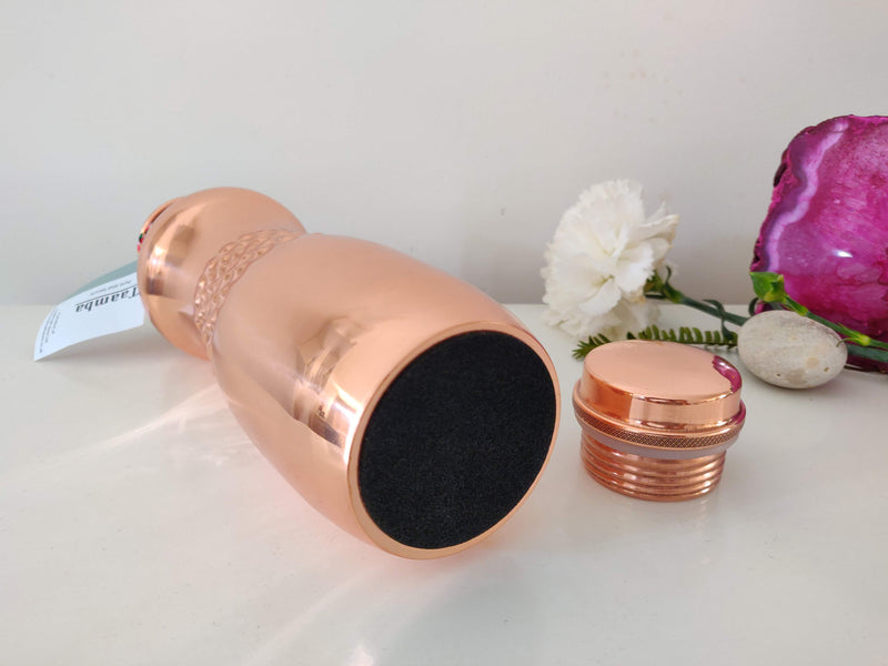 Bubble Gloss Curvy Copper Water Bottle- Bubble Gloss finish, Curve Style