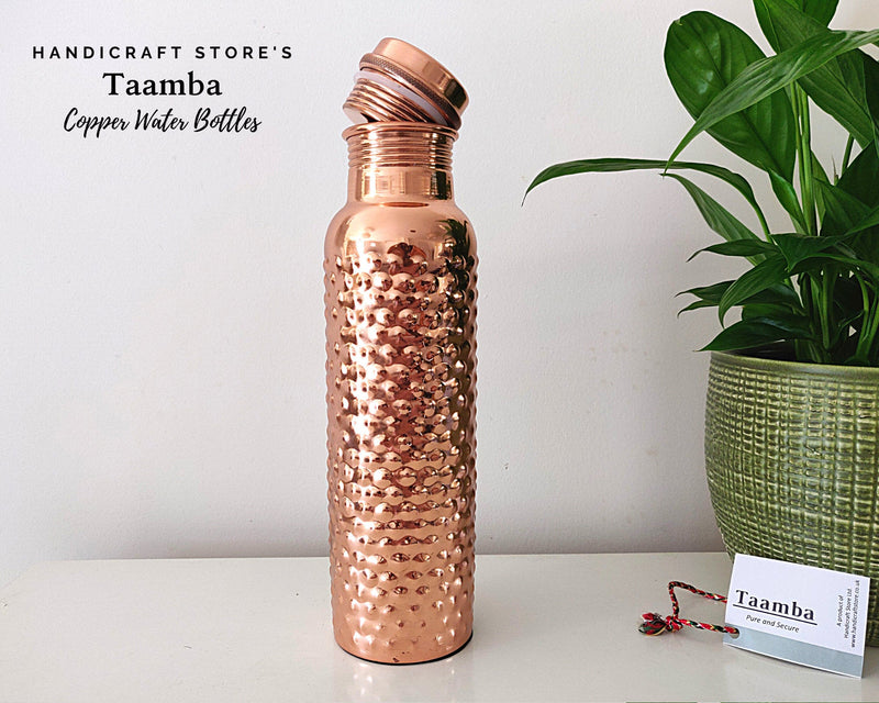 Glossy Bubble Copper Water Bottle - Bubble Design