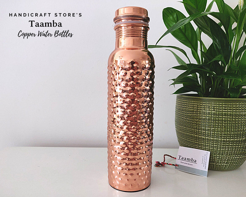 Glossy Bubble Copper Water Bottle - Bubble Design