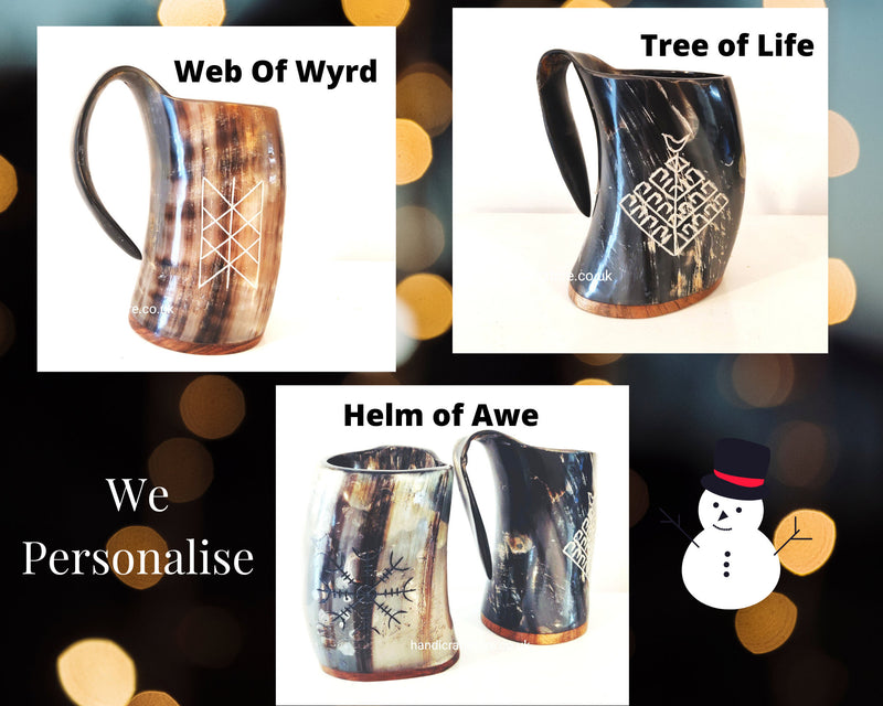 Horn Mug, Engraved Tankard, Viking Horn Mug, Horn Tankard, Christmas Gift