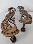 Brass Peacock Door Handles (Bronze) - Set of 2 Peacock Door Handles| 11 inches
