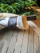 VIKING DRINKING HORN with adjustable Leather strap, Perfect Groomsmen gift
