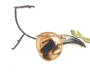 Viking Drinking Horn With Iron Stand, Personalized Medieval Horn With Brass Rim