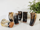 Set Of  6/8/10 Personalized Natural Ox Horn Viking Drinking Cups, wedding favors