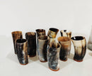 Set Of  6/8/10 Personalized Natural Ox Horn Viking Drinking Cups, wedding favors