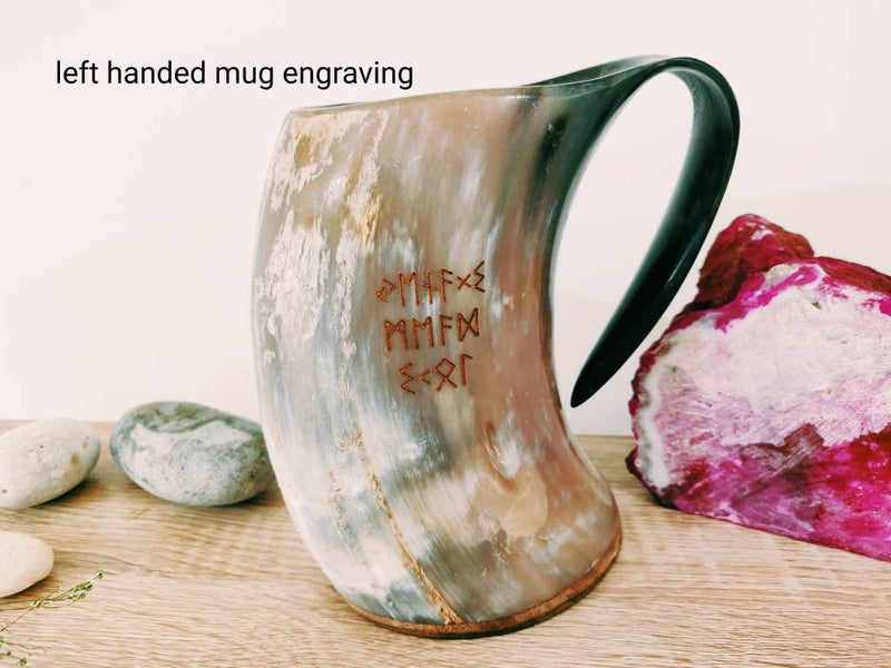 Personalize on Horn Viking Drinking Horn Mug/Tankard, Natural horn Mug