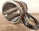 Viking Mug, Viking Beer Mug, Stainless Steel Imitation Wood Resin Mug,