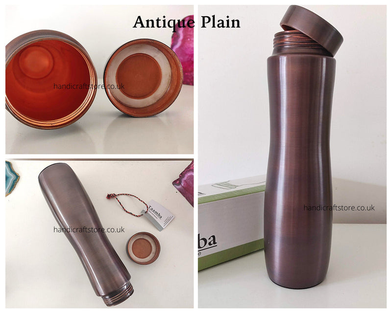 Handmade Copper Water Bottle, Personalised lid, Leakproof, Marriage Anniversary Gift