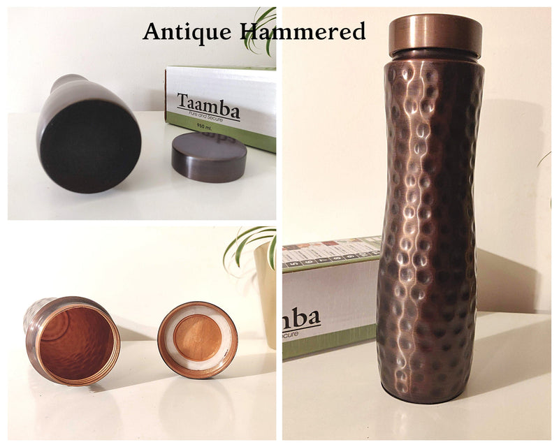 Handmade Copper Water Bottle, Personalised lid, Leakproof, Marriage Anniversary Gift