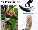 Personalized Engraved Large Viking Drinking Horns with leather strap Holder