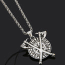 Fenrir Shield with runes and battle axes Pendant