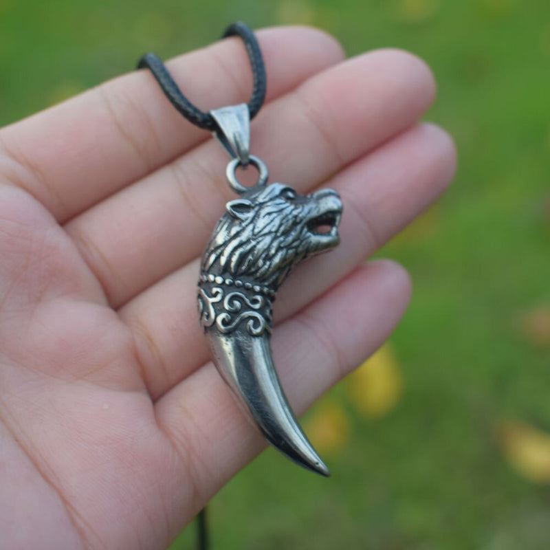 Viking Wolf Fenrir Fang Tooth Necklace