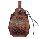 Viking Mjolnir Leather Pouch, Medieval Belt Bag Pouch, PU Leather ,Viking Bag