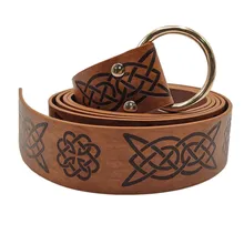 Viking Medieval Style Brown Leather Belt, PU leather belt